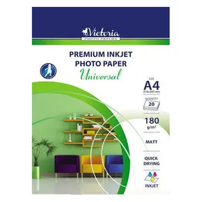 Fotopapier "Universal", für Tintenstrahldrucker, matt, A4, 180g, VICTORIA 20 Blatt